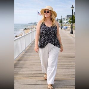 ANTHROPOLOGIE Mixed Media Tank Top Size L.